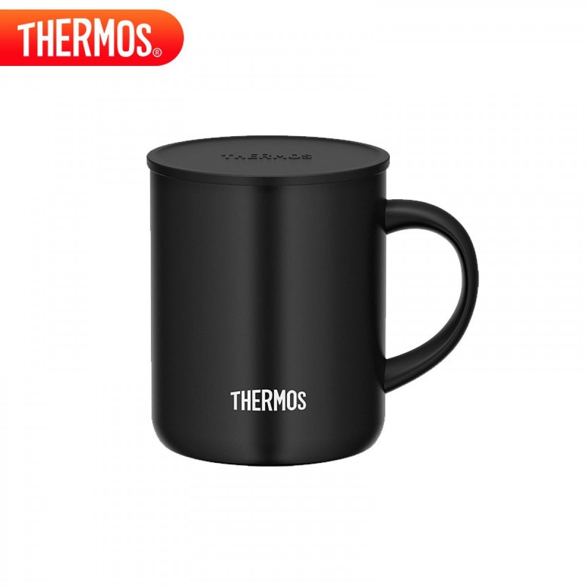 THERMOS膳魔师保温杯马克咖啡杯340ml高真空不锈钢情侣水杯带盖茶杯JDG-350/351 BK 单位：个
