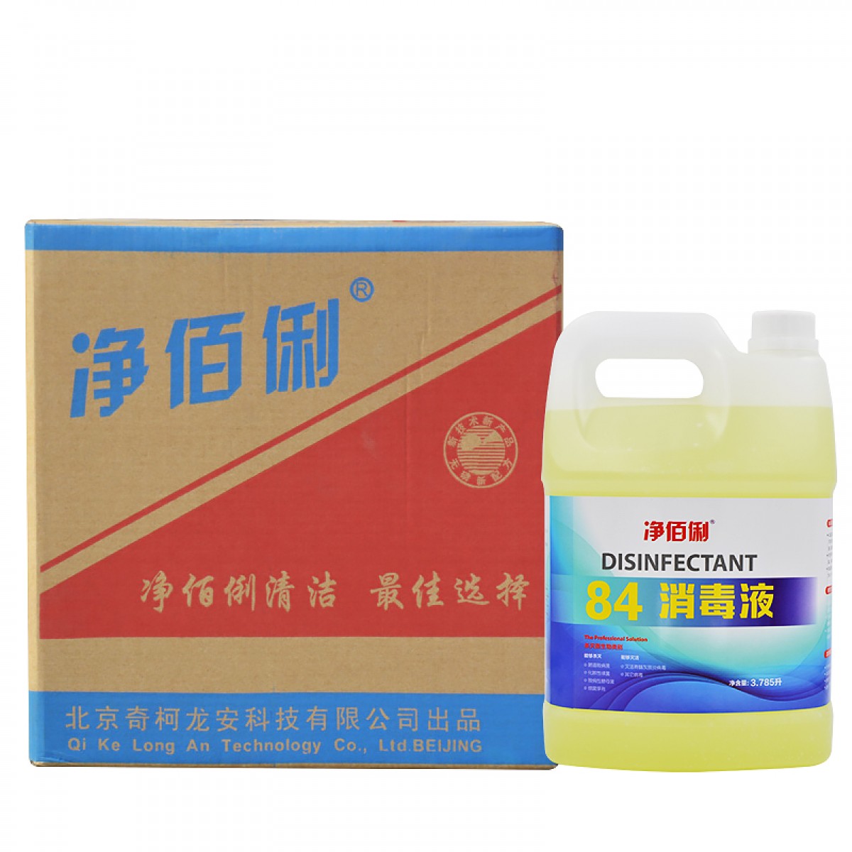 净佰俐 （JINGBL） 3.785升*4桶/箱  84消毒液 衣物漂白水 除菌水 地板杀菌消毒工业(新老包装随机）