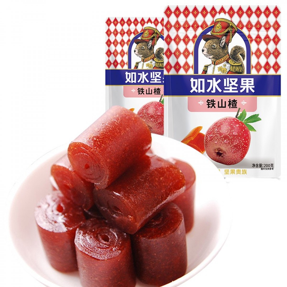 如水 铁山楂400g（200g*2袋） 日常果盘小吃 酸酸甜甜山楂卷 单位：袋 10袋起订