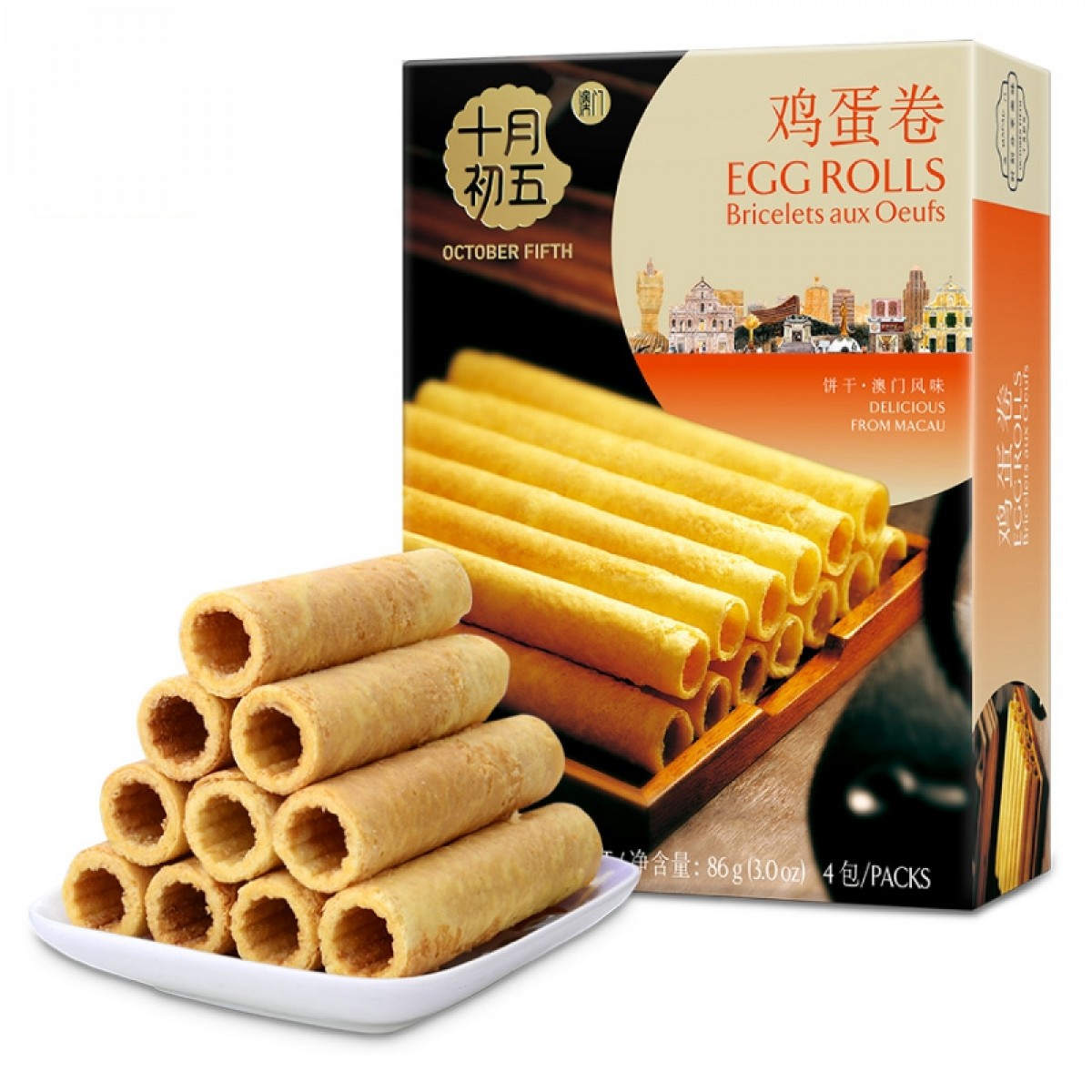 【十月初五_蛋卷】鸡蛋卷86g 休闲零食 鸡蛋卷 86g 10盒起订