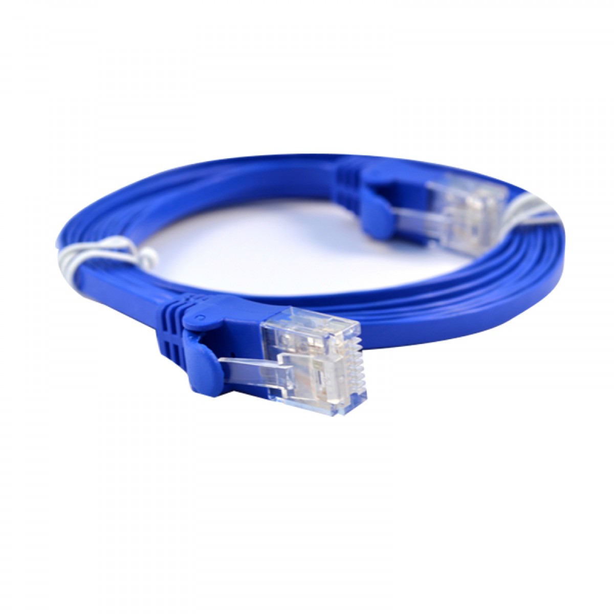 酷比客/L-CUBIC cat5e 无氧纯铜百兆跳线家用高速超五类扁平网线 蓝色 5米