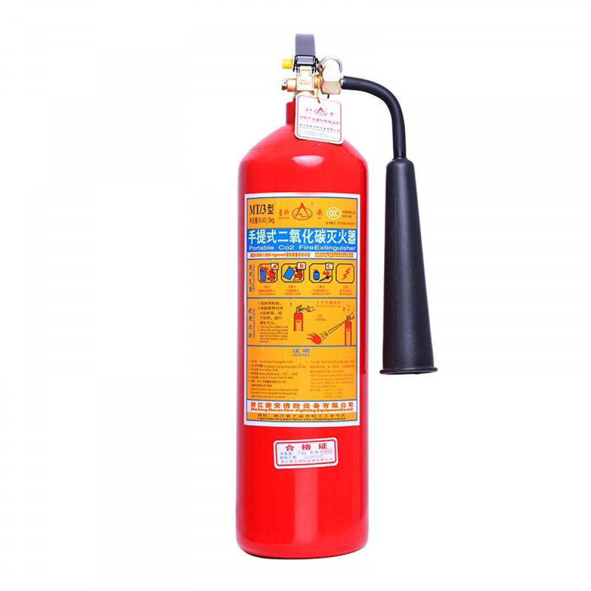 星浙安 二氧化碳3公斤灭火器 手提式二氧化碳灭火器3KG 机房精密仪器灭火器MT/3 单位：具