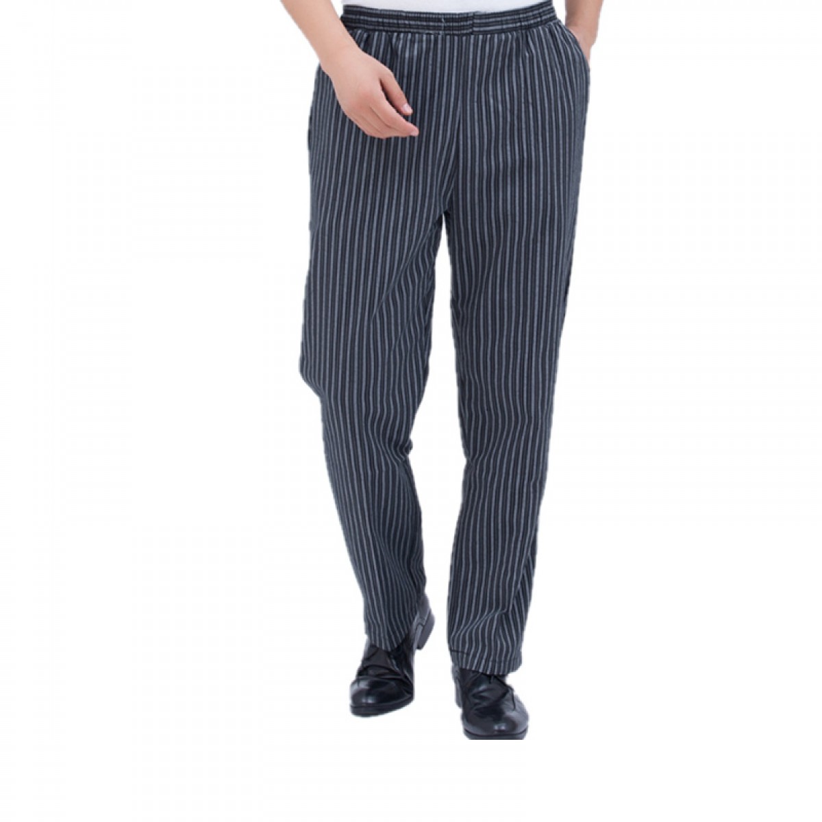 晟泰邦 厨师裤子男女宽松西裤全松紧条纹裤商务上班酒店服务员厨师工作服 5条起订 单位：条