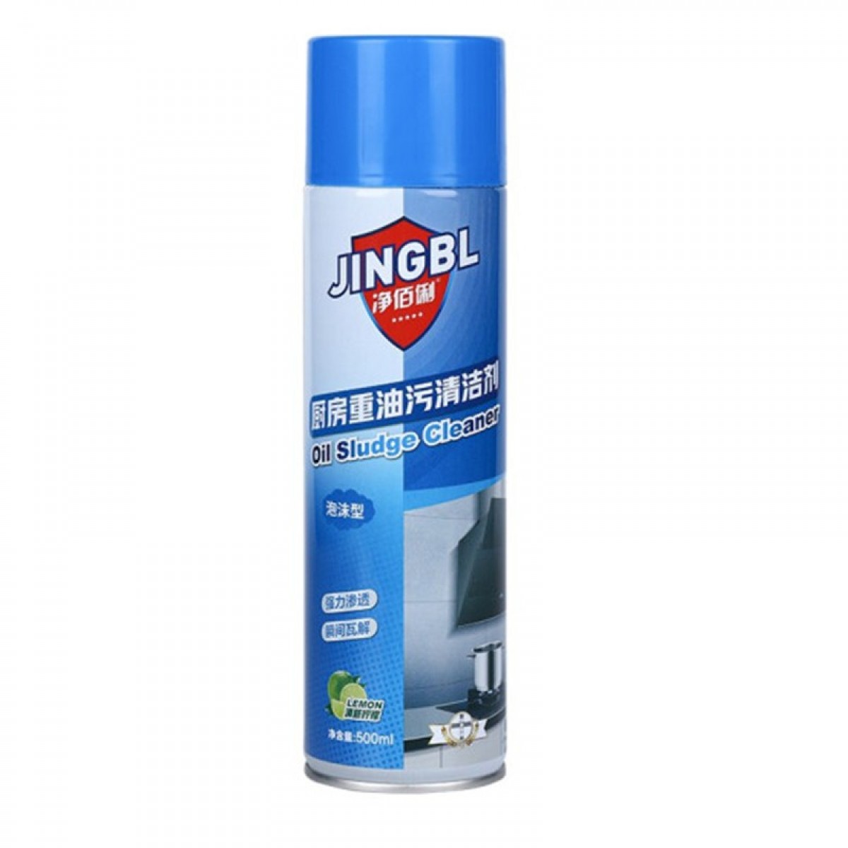 净佰俐 （JINGBL） 厨房重油污净清洁剂500g*24瓶  强力泡沫型 油烟机去油烟污垢厨房清洁剂(新老包装随机）