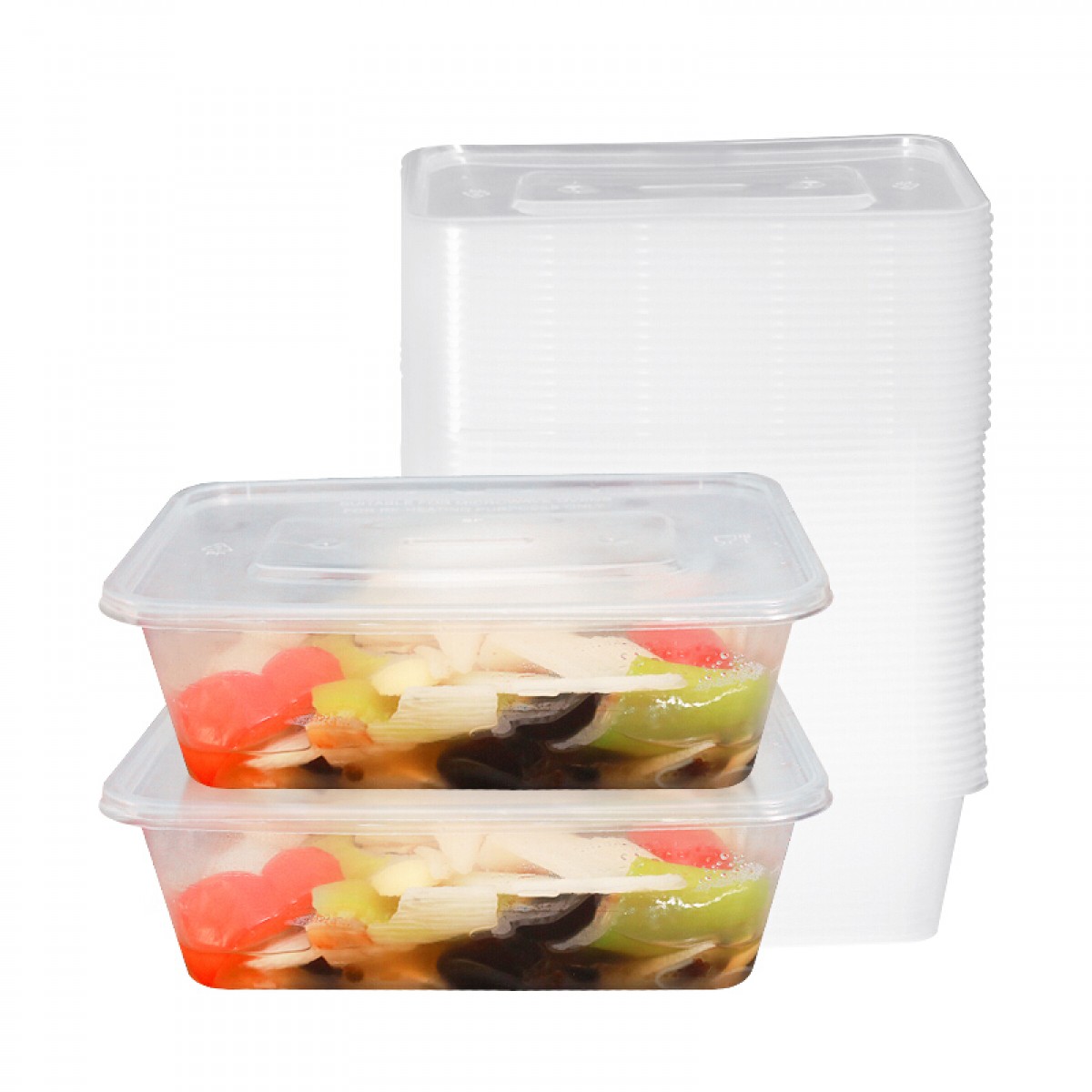 特美居 TMJ-867 一次性饭盒 750ml 长方形透明 300只装 带盖 计价单位:箱