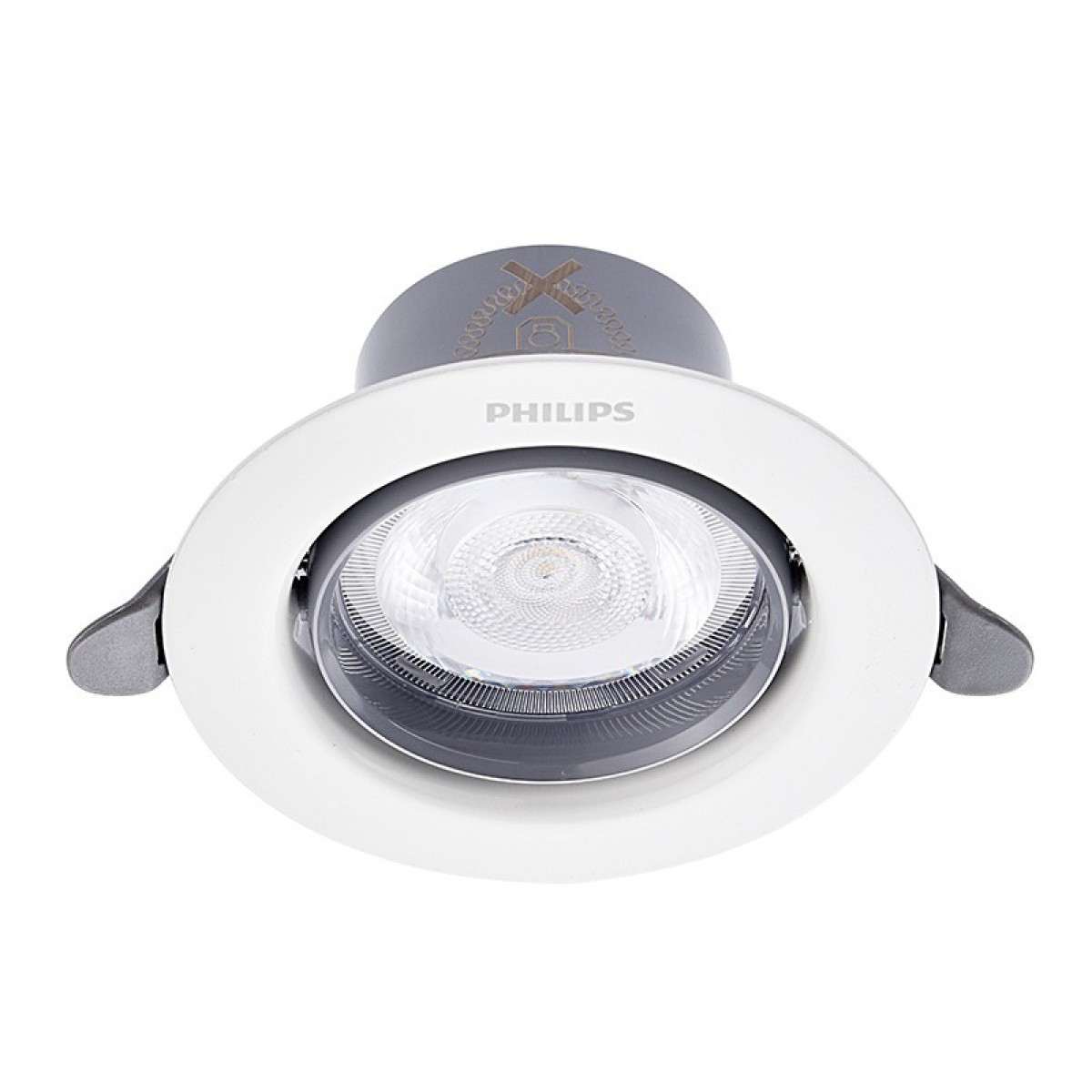飞利浦（PHILIPS） LED射灯金属材质嵌入式牛眼灯聚光灯天花吊顶背景墙客厅卧室过道灯角度可调 【高光白】7W-4000K中性光开孔68-78mm