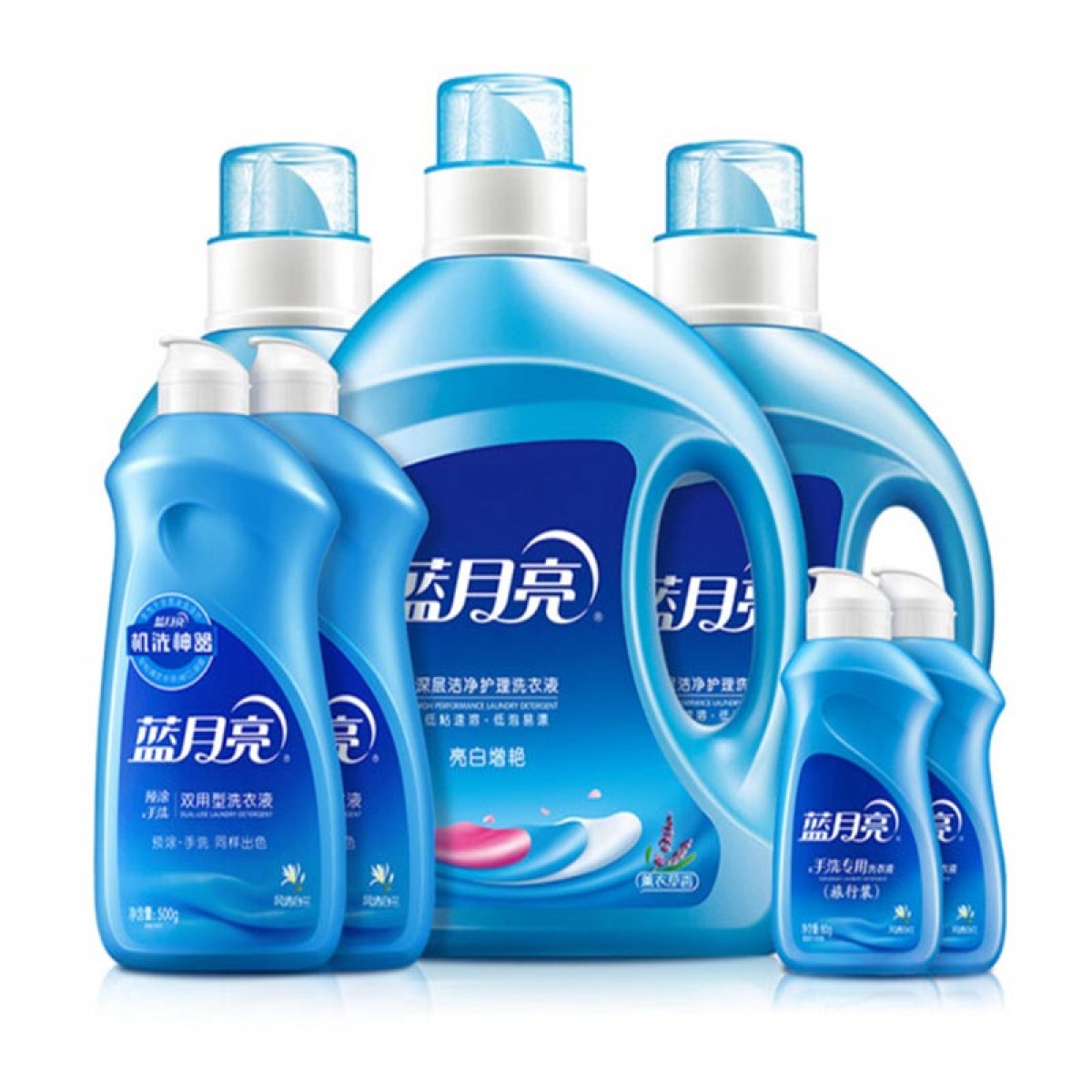 蓝月亮 洗衣液10斤套装 机洗2kg*1+1kg*2+500g*2+80g*2