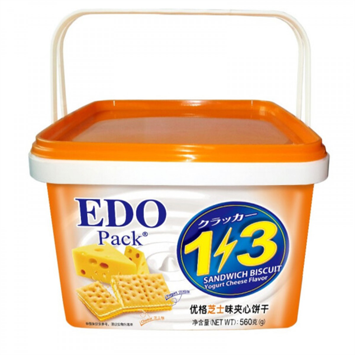 EDO PACK1+3 苏打饼干 早餐夹心饼干 独立包装 下午茶点心 芝士味560g 5盒起订 单位：盒