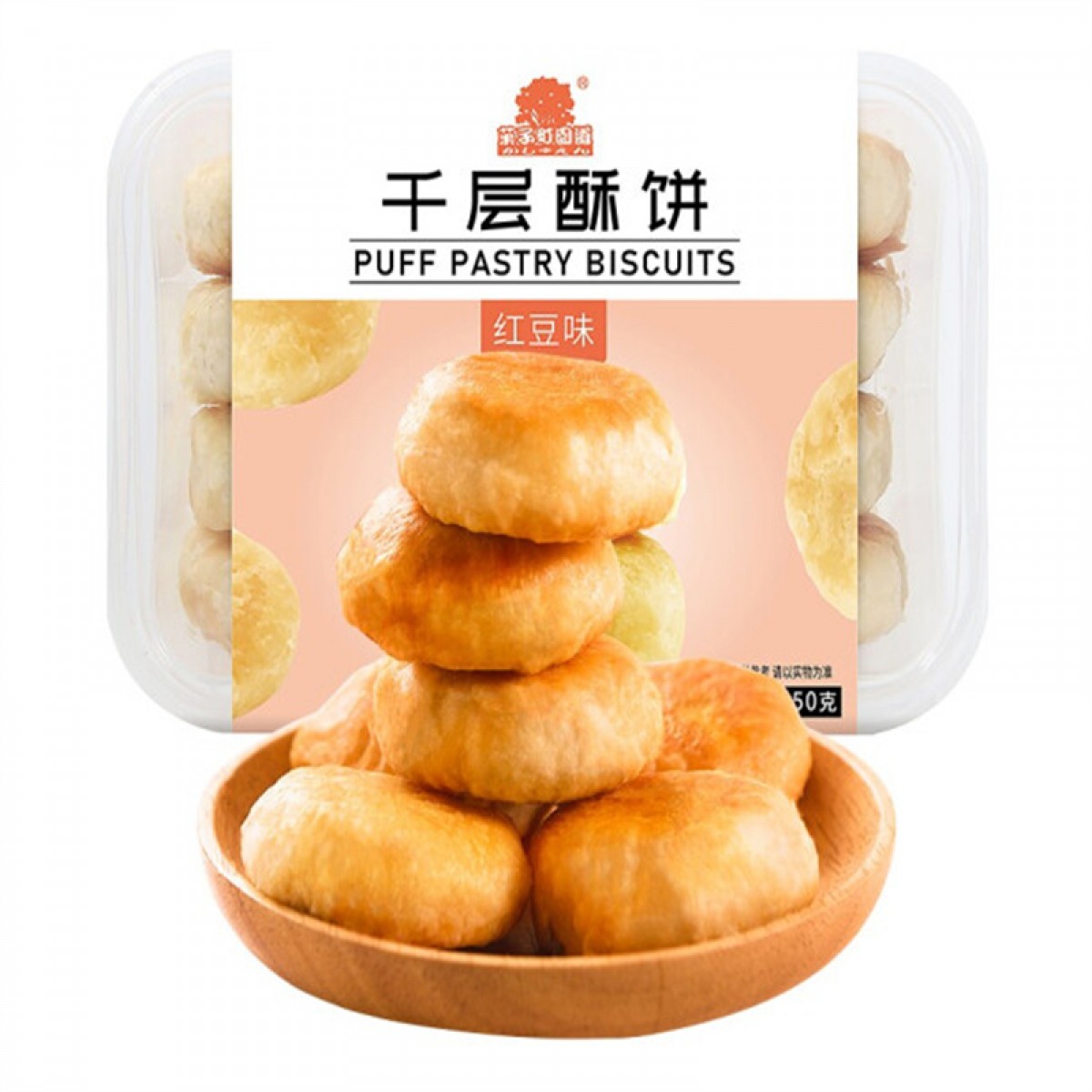 菓子町园道 千层酥饼 Aji 红豆味 12枚 红豆饼 糕点 250g/盒 早餐代餐 休闲零食特色小吃 10盒起订 单位：盒