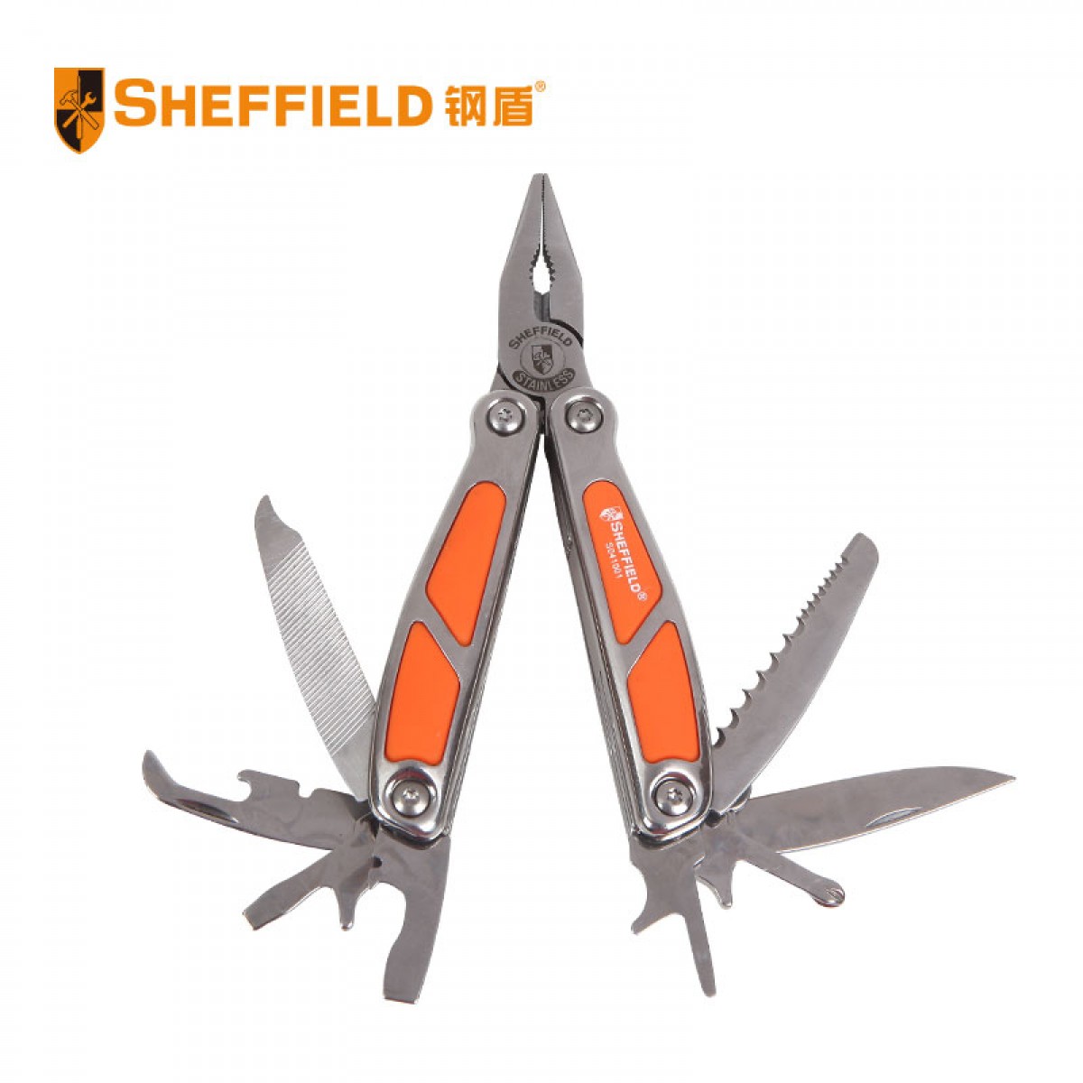 钢盾 SHEFFIELD S041001 迷你不锈钢多用钳子 多功能工具钳 便携可折叠尖嘴钳 迷你不锈钢多用钳