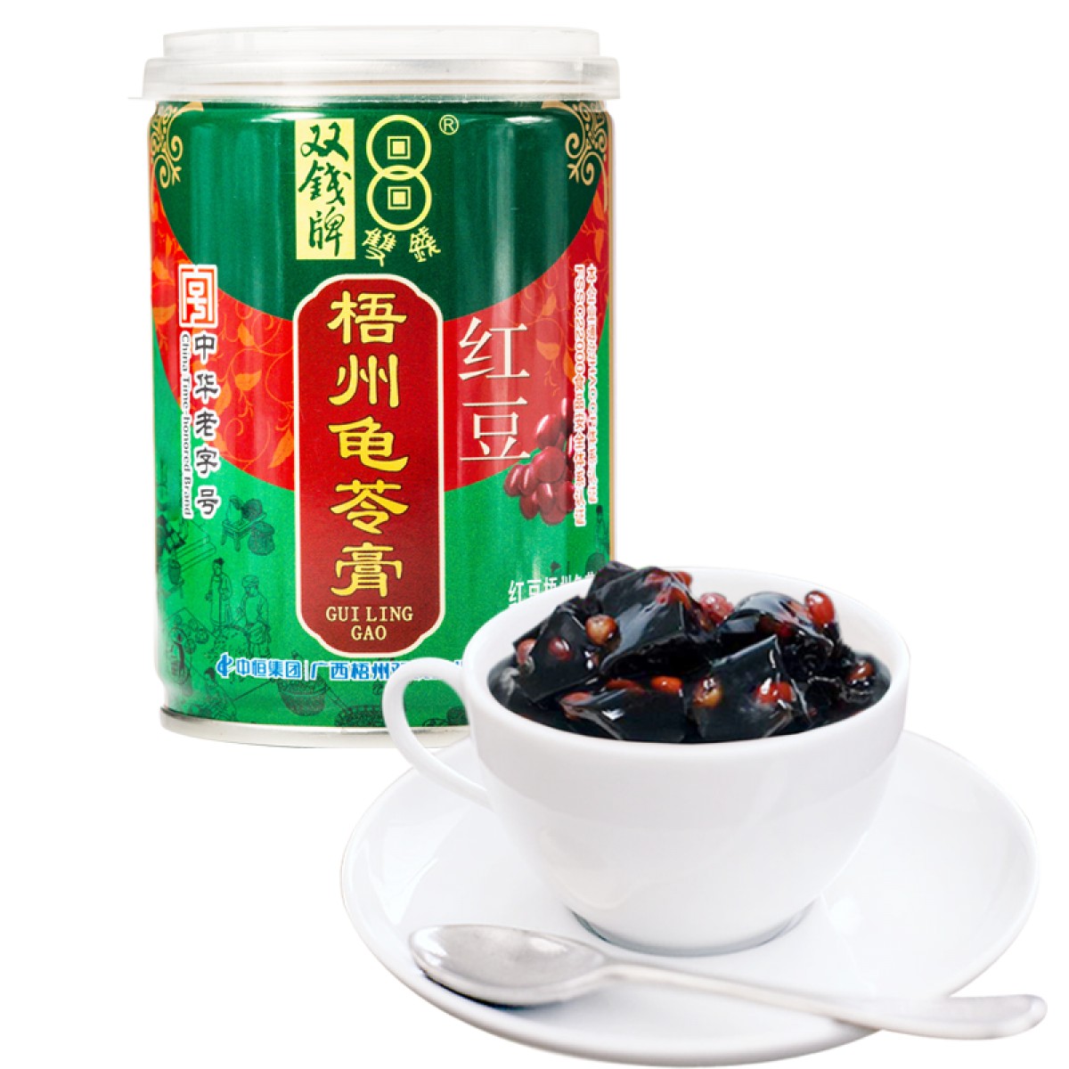 双钱牌龟苓膏红豆味易拉罐装250g*24罐梧州特产即食布丁果冻零食 红豆味 250g*24罐 单位：箱