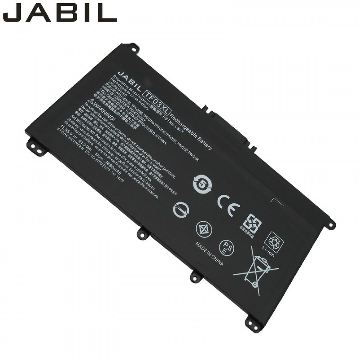 JABIL适用HP惠普 TPN-C131 Q201 Q207 Q208 TPN-I130 I135 I136 14-BF0XX BF1XX HT03XL TF03XL 笔记本电池