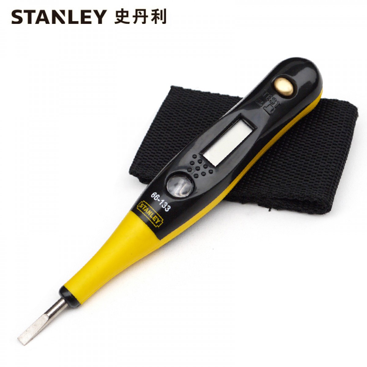 史丹利STANLEY氖灯数显测电笔12-220V 电子电工用试电笔多功能感应家用线路检测 66-133-23可定制
