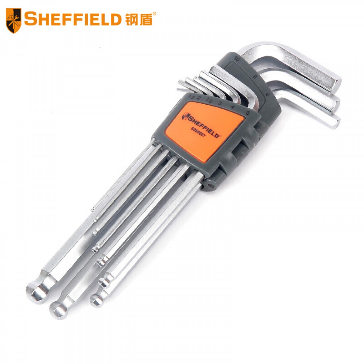 钢盾 SHEFFIELD S050007 9件套公制加长球头内六角扳手 单位：套