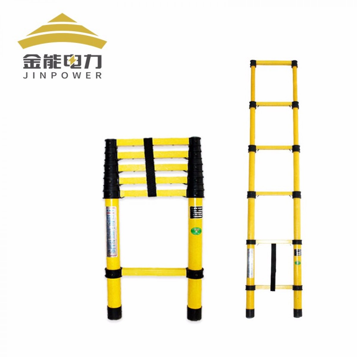 金能电力 玻璃钢绝缘梯子JN-YGT-4m电工绝缘伸缩梯施工用鱼竿梯4m 单位：把