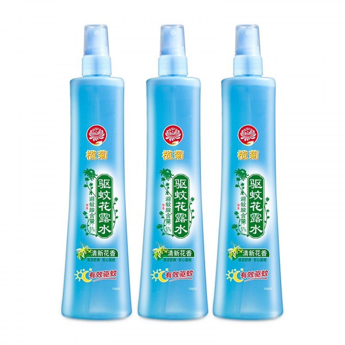 榄菊 驱蚊止痒蚊怕水驱蚊水喷雾液家用花香户外持久防蚊 花露水195ML3瓶/组 单位：组