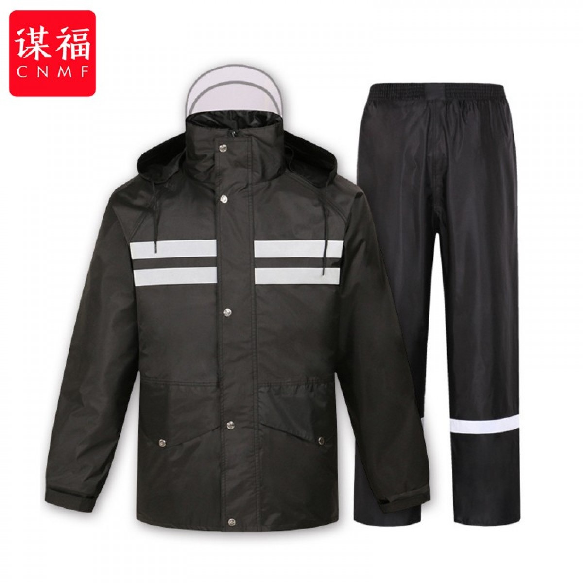 谋福 ZQ001雨衣套装徒步反光分体雨衣雨裤加厚成人摩托车骑行雨衣（M-165）