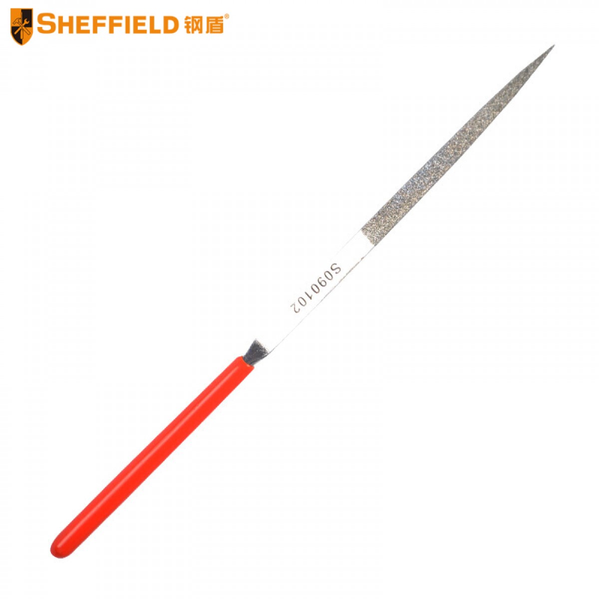 钢盾 SHEFFIELD S090102  金刚石尖头半元锉(3x140mm) 塑柄金刚石 钳工整形锉刀 10个起订