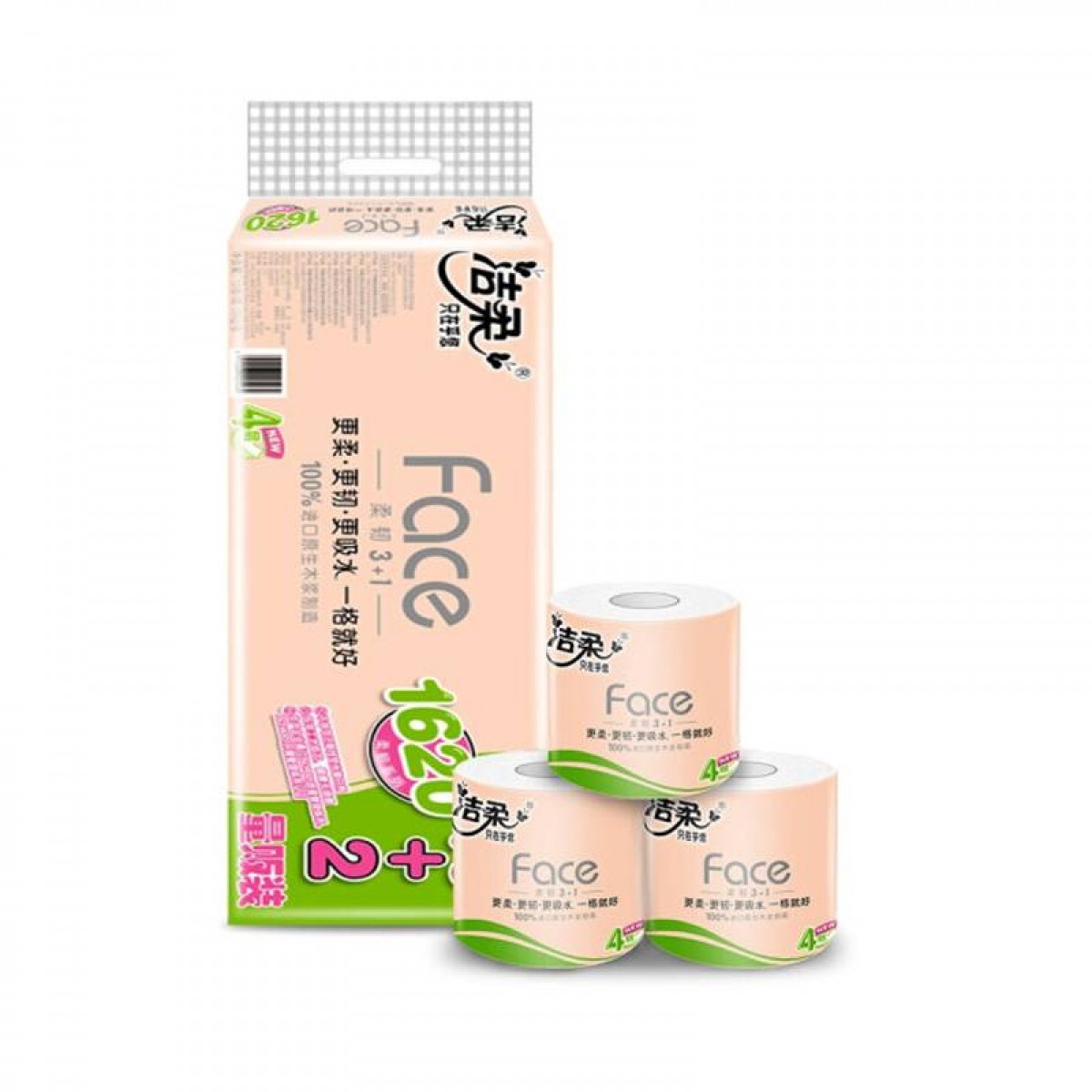洁柔卷纸(C&S) 粉Face 加厚4层135g卫生纸*12卷 单位：提 5提起订