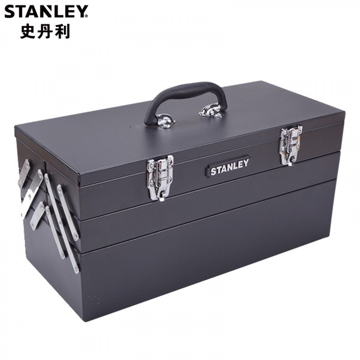 史丹利（Stanley）五金工具箱铁金属收纳箱家用车载维修加厚铁皮箱 5翻斗工具箱 93-545-23
