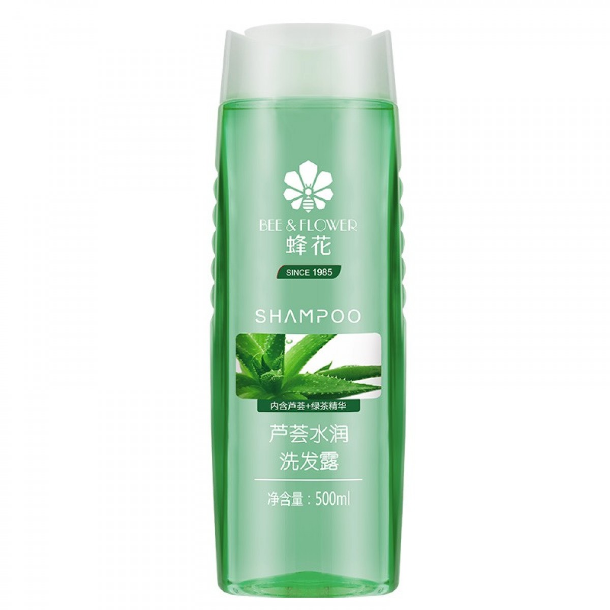 蜂花无硅油水润洗发水芦荟绿茶补水去油男女士洗发露膏500ml 单位：瓶 3瓶起订