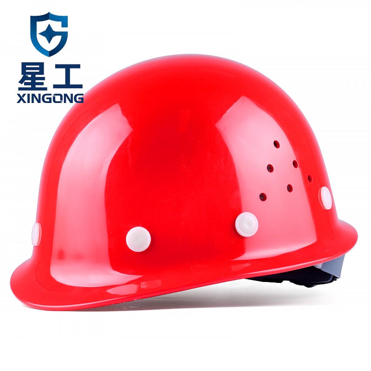 星工（XINGGONG）安全帽 ABS 透气 建筑工程工地 电力施工 领导监理 红色 5个起订