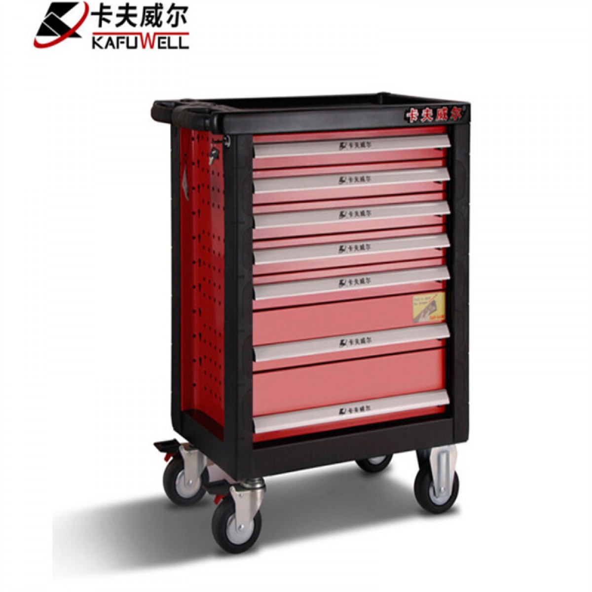 卡夫威尔 7层抽屉带锁型工具柜 铺满工具桌面可装台虎钳工具车 PK0002T