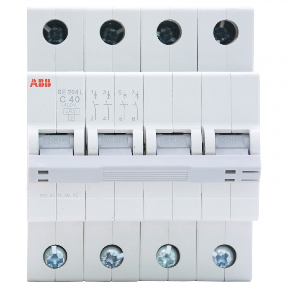 ABB断路器 4P40A空气开关四极微型空开 SE204L-C40 单位：个