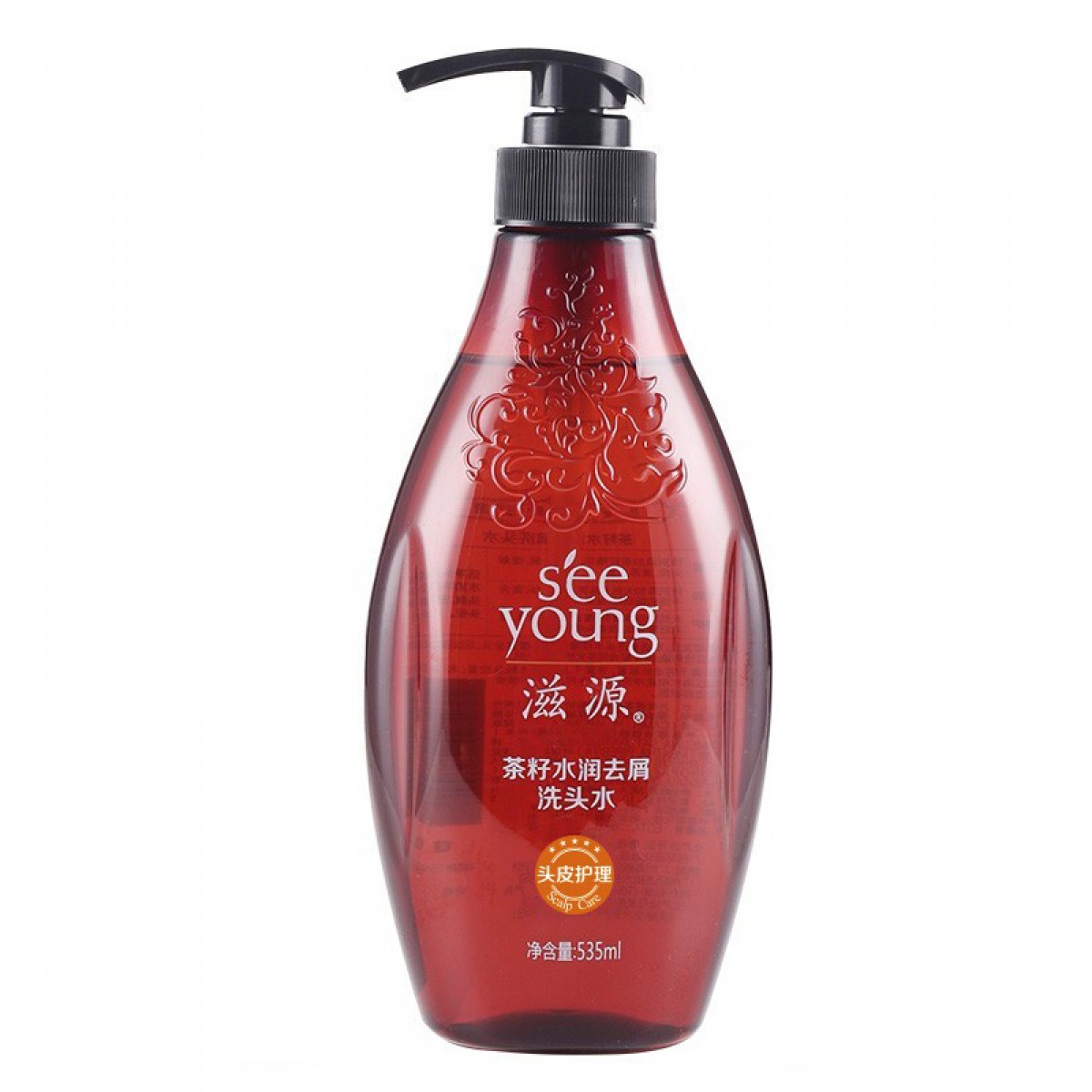 滋源茶籽洗发水无硅油水润去屑洗发露535ml（中干性头皮适用）单位：瓶 3瓶起订