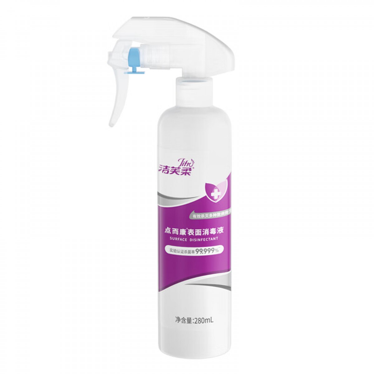 洁芙柔（JIFRO）喷雾消毒液280ml空气消毒喷雾杀菌家用玩具家具季铵盐消毒剂 单位：瓶 5瓶起订