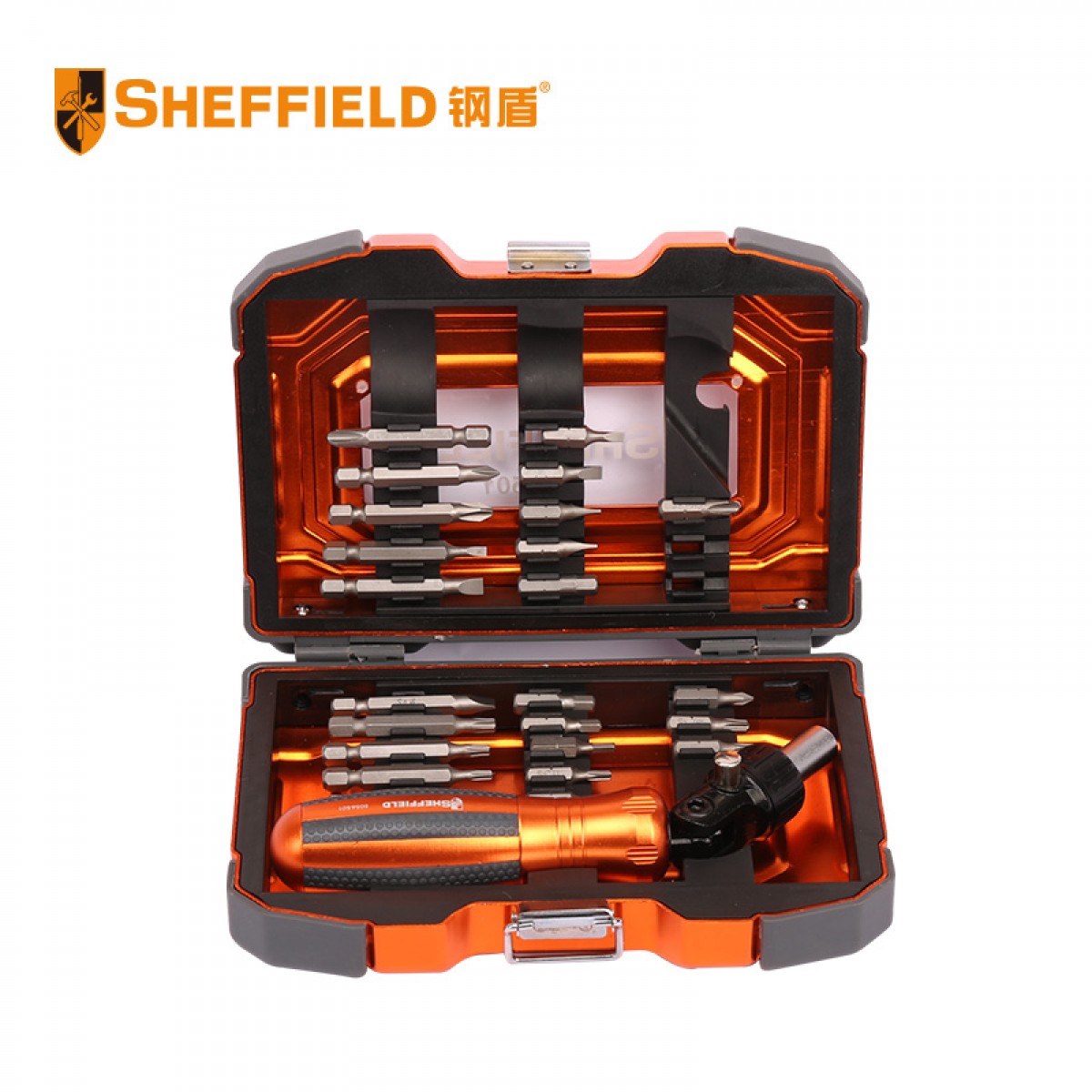 钢盾 SHEFFIELD S056501 27件棘轮螺丝刀紧固套装 十字一字长短棘轮螺丝刀