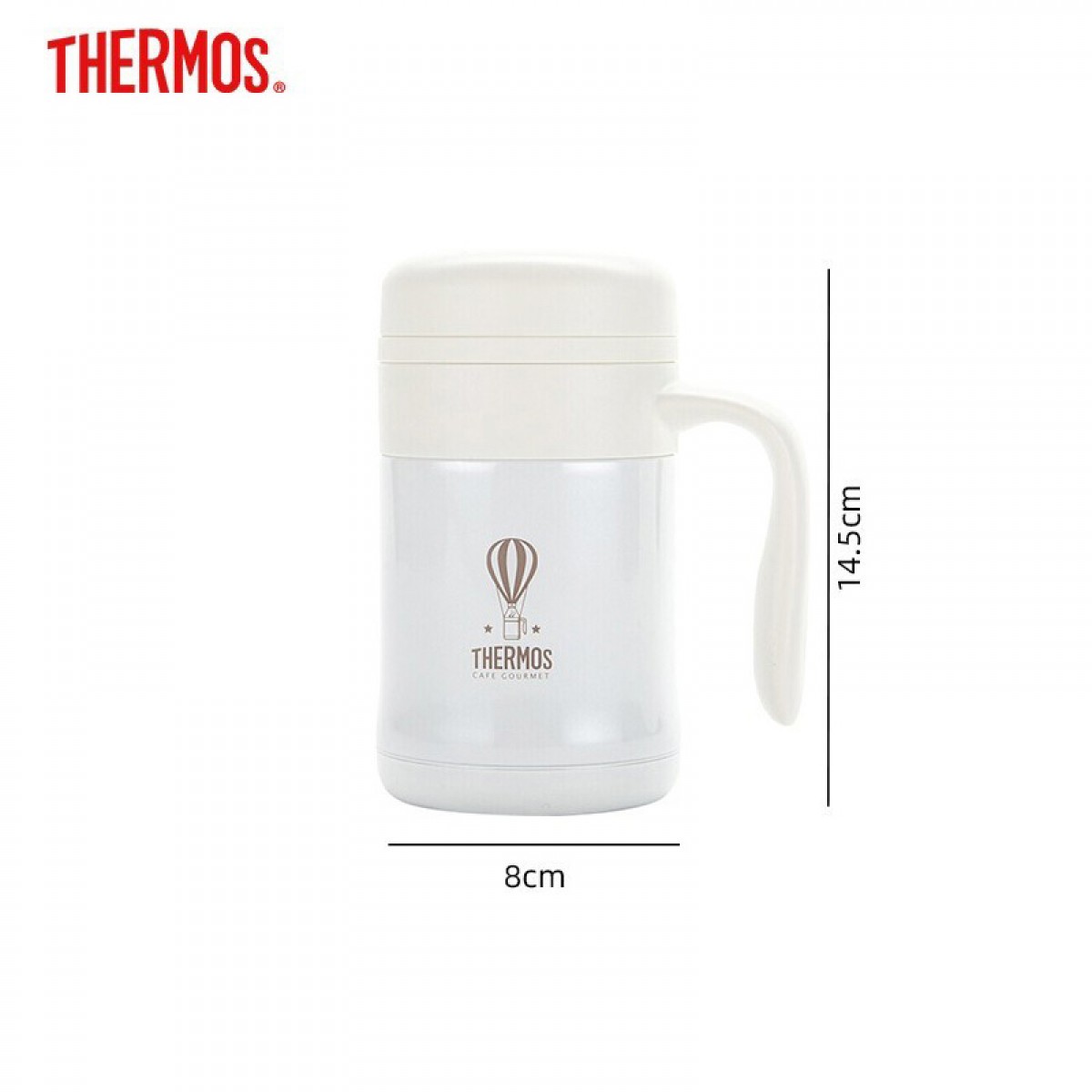 膳魔师（THERMOS） 小红帽/Line系列保冷杯办公室咖啡杯304不锈钢带手柄 TCMG-370 白色 单位：个