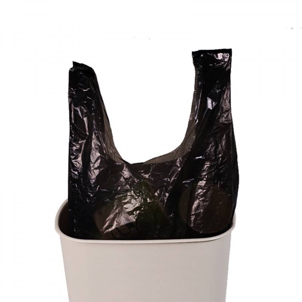 洁成 厨房加厚手提背心式垃圾袋45cm*60cm*40只*5卷200只 黑色家用大号清洁塑料袋