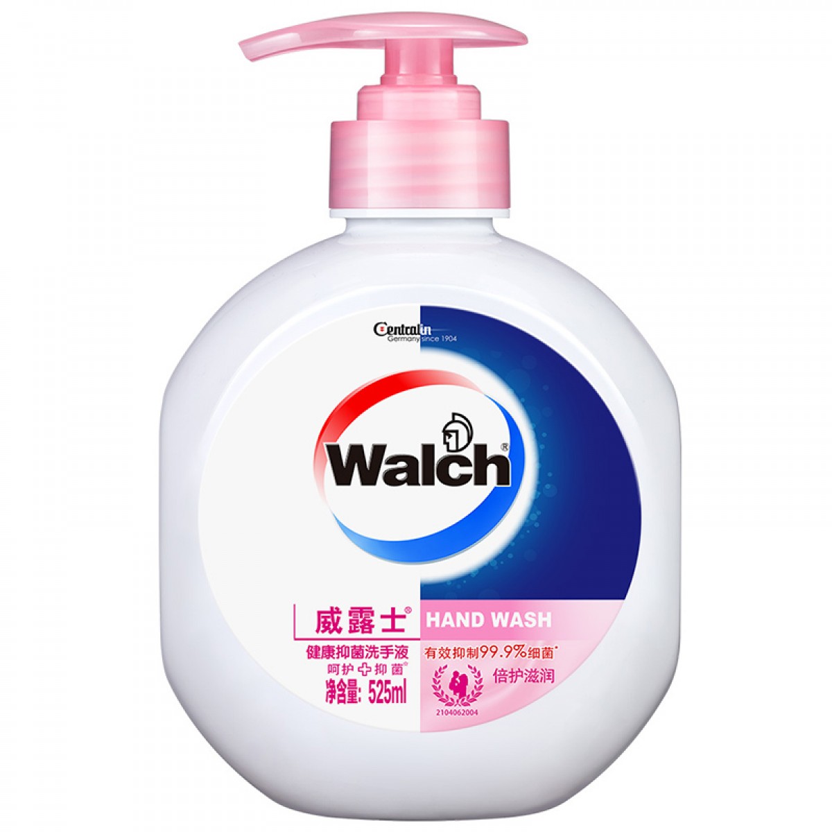 威露士（Walch）健康抑菌洗手液(倍护滋润)525ml 有效抑菌99.9%保障家人健康 单位：瓶