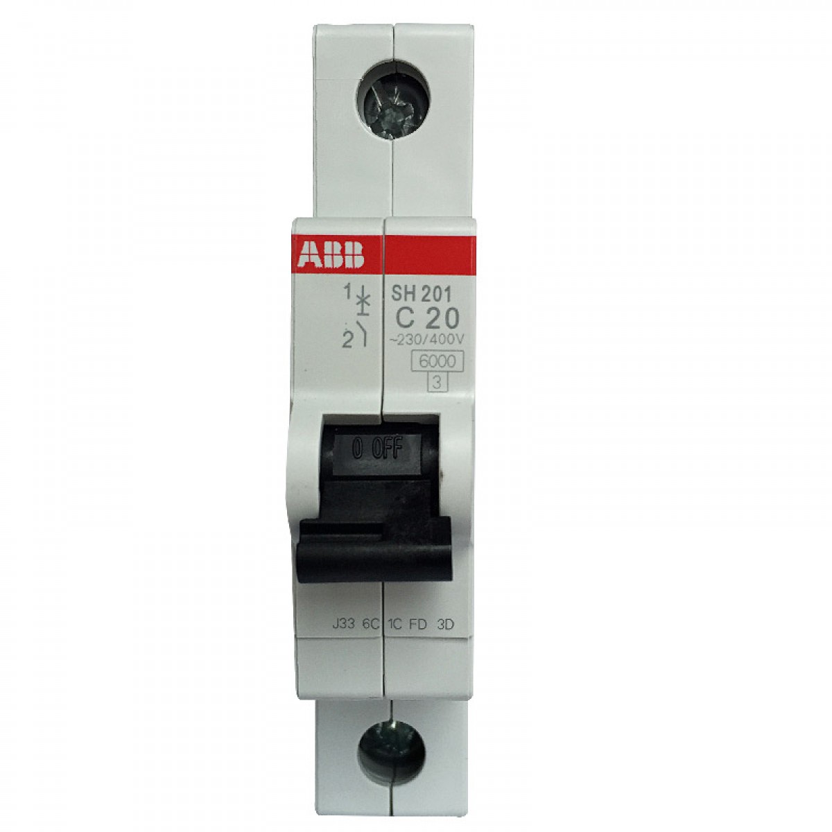 ABB断路器 1P20A空气开关单极微型空开 SH201-C20 电工电料 单位：个