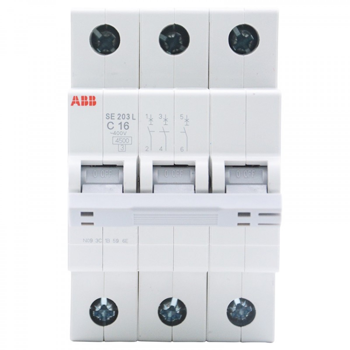 ABB断路器 3P16A空气开关三极微型空开 SE203L-C16 单位：个