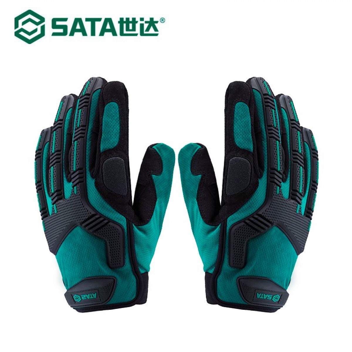 世达（SATA）SF0904 经典绿机械型防冲击手套9英寸