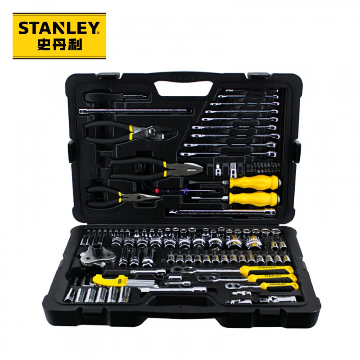 史丹利（Stanley）汽车维修工具套装125件汽修汽保工具箱组套 快速棘轮扳手套筒组合 随车工具STMT74393-8