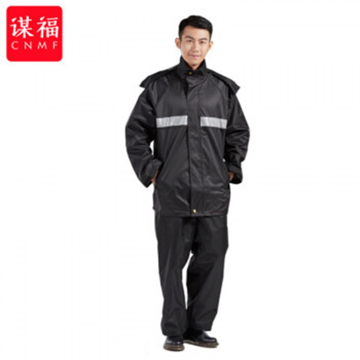 谋福（CNMF）961春亚纺反光雨衣雨裤分体式套装户外徒步城管骑行服( RF799 CG防雨套服 XL-175)可定制