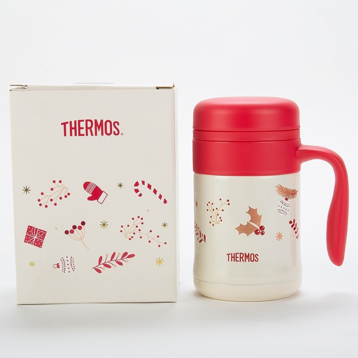 膳魔师（THERMOS） 小红帽/Line系列保冷杯办公室咖啡杯304不锈钢带手柄 TCMG-370 小红帽马克杯（三色可选） 单位：个