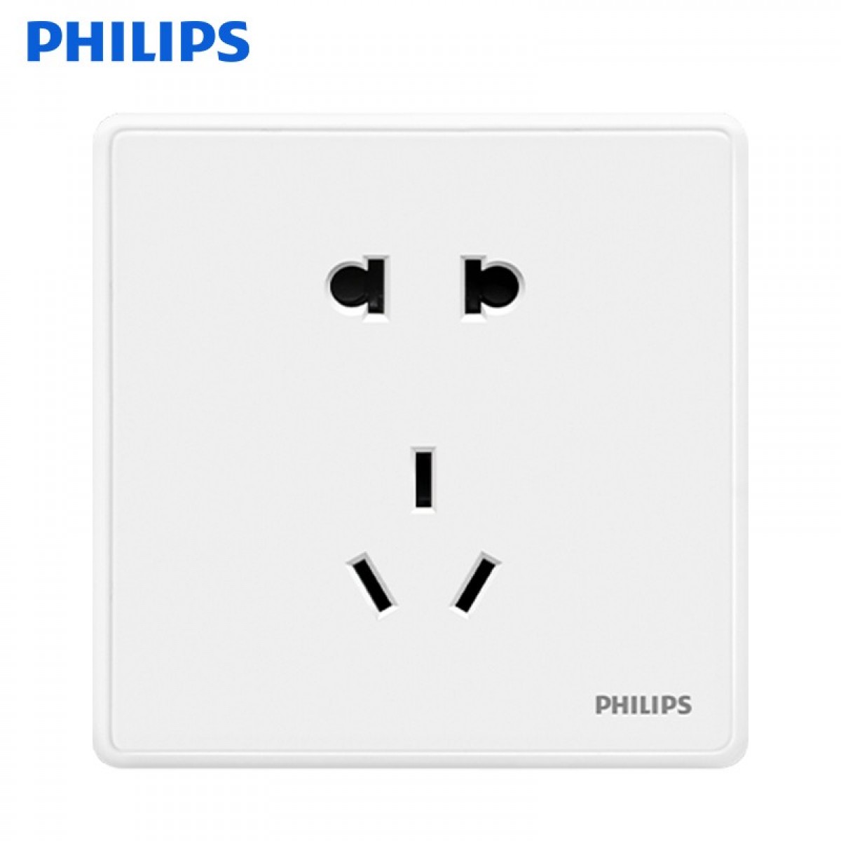 飞利浦（PHILIPS）开关插座面板恒曦白色五孔插座86型暗装大间距五孔六类网络插座 正五孔十只装（10A）