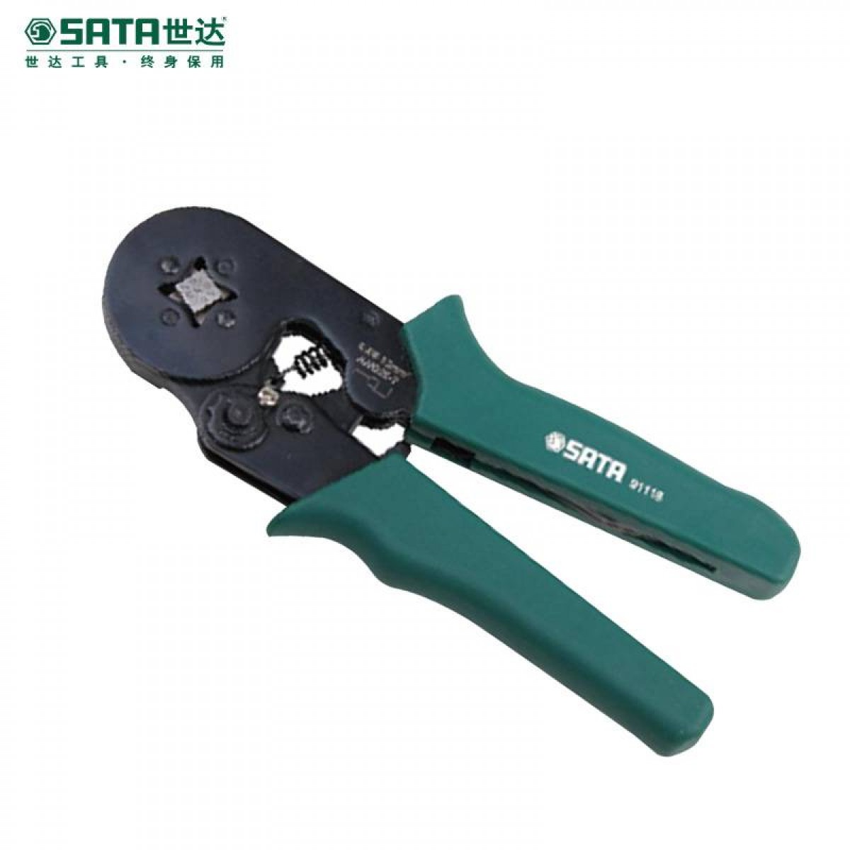 世达（SATA） 自调式欧式端子压接钳7英寸工具排线压线钳冷压钳接线钳子91118