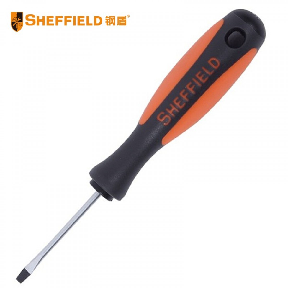 钢盾  SHEFFIELD S056104  双色柄一字螺丝刀 3x150mm平行螺丝刀 改锥螺丝批 带磁性 平口起子 10个起订
