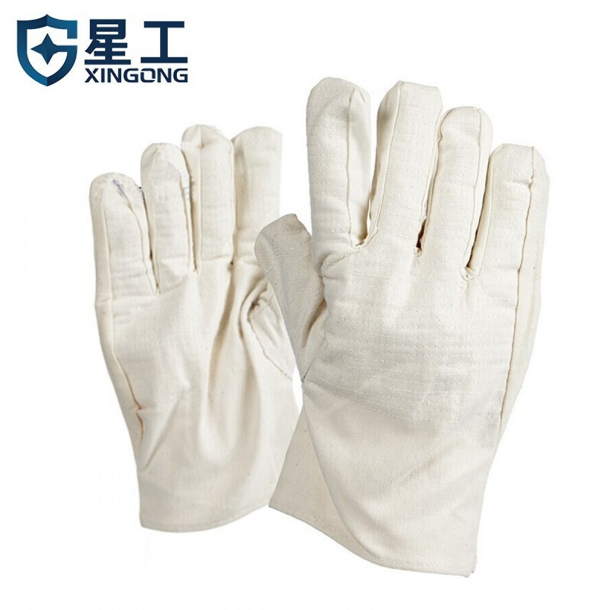星工（XINGGONG）帆布手套 24道压线防滑耐磨加大加厚双层防护劳保手套10付/包 2包起订