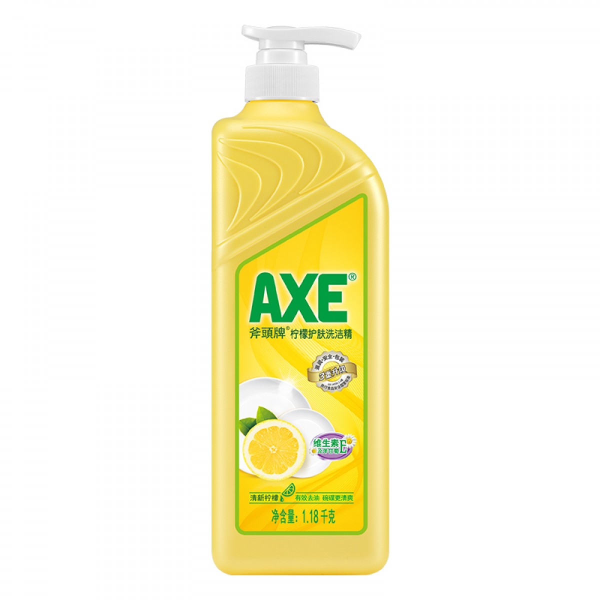 斧头牌（AXE） 柠檬护肤洗洁精 1.18kg（泵装）柠檬清香 维E呵护不伤手 6瓶起订 单位：瓶