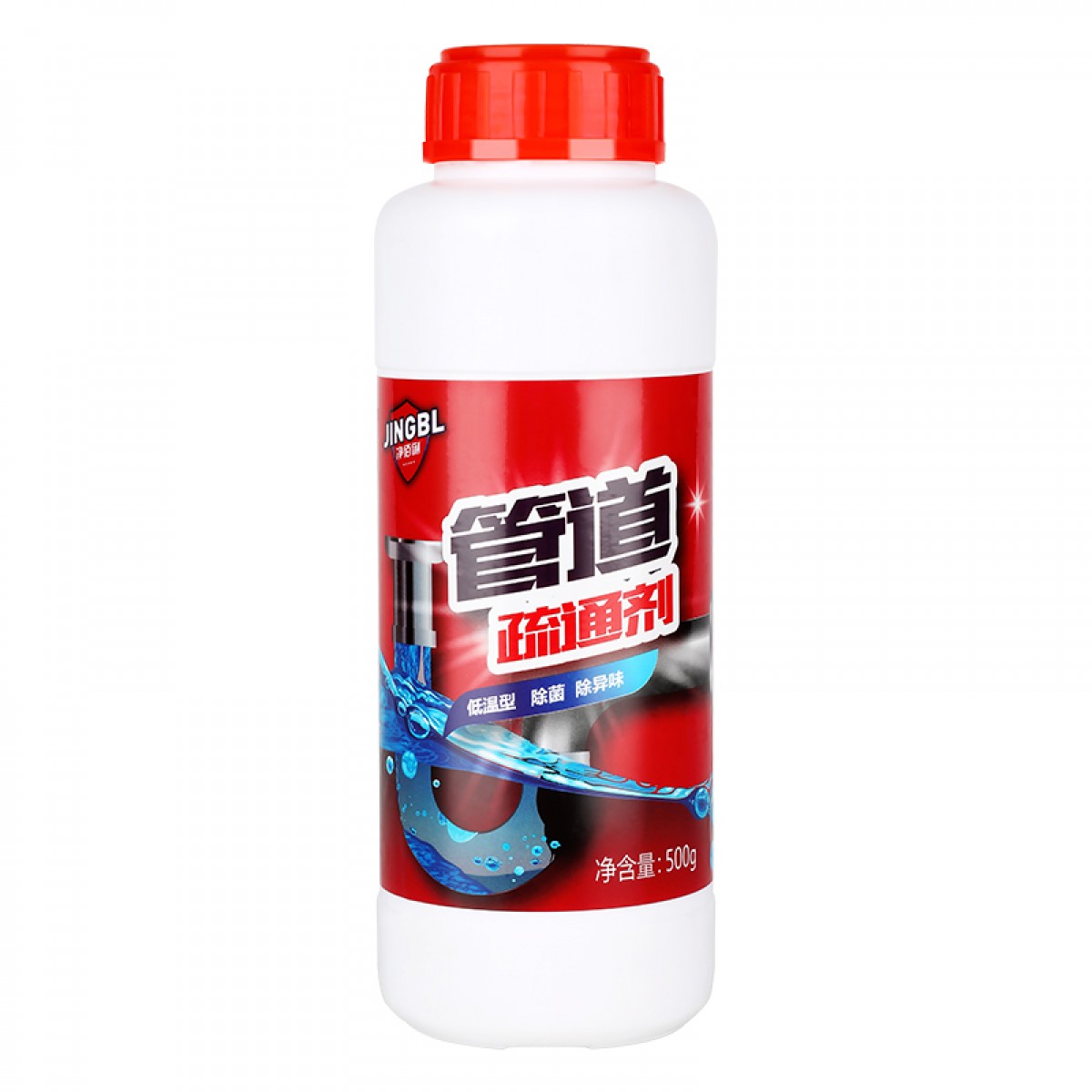 净佰俐 （JINGBL） 低温型管道疏通剂500g*40瓶 下水道地漏厕所马桶厨房除味疏通剂(新老包装随机）单位：瓶