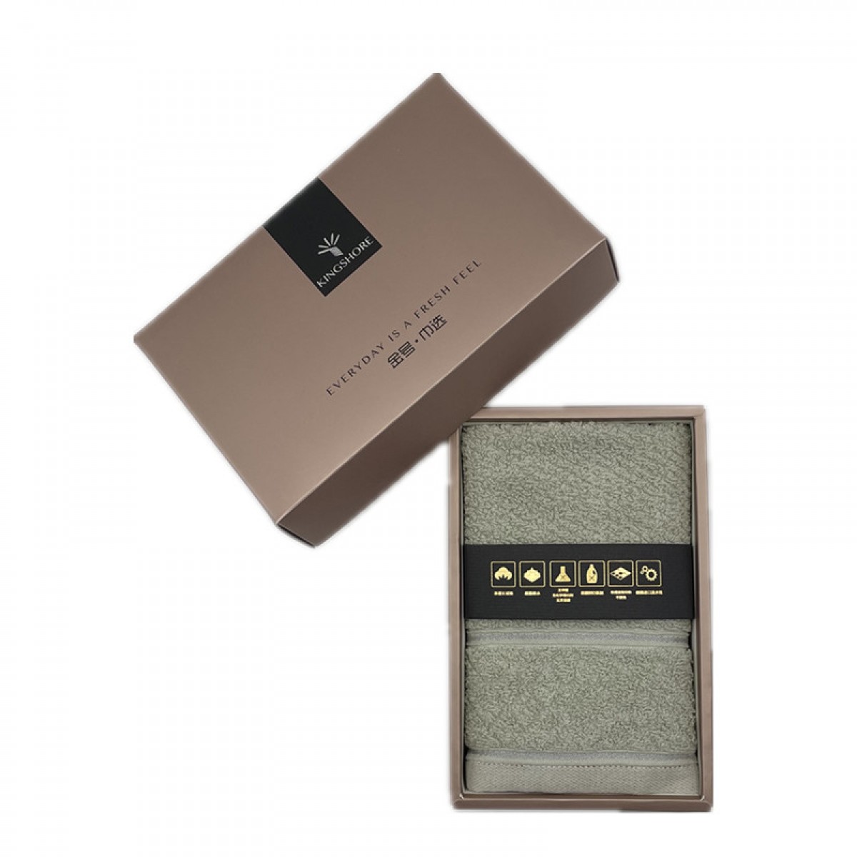 金号 索菲亚/4A抗菌系列-3 单条毛巾礼盒装 HK1888