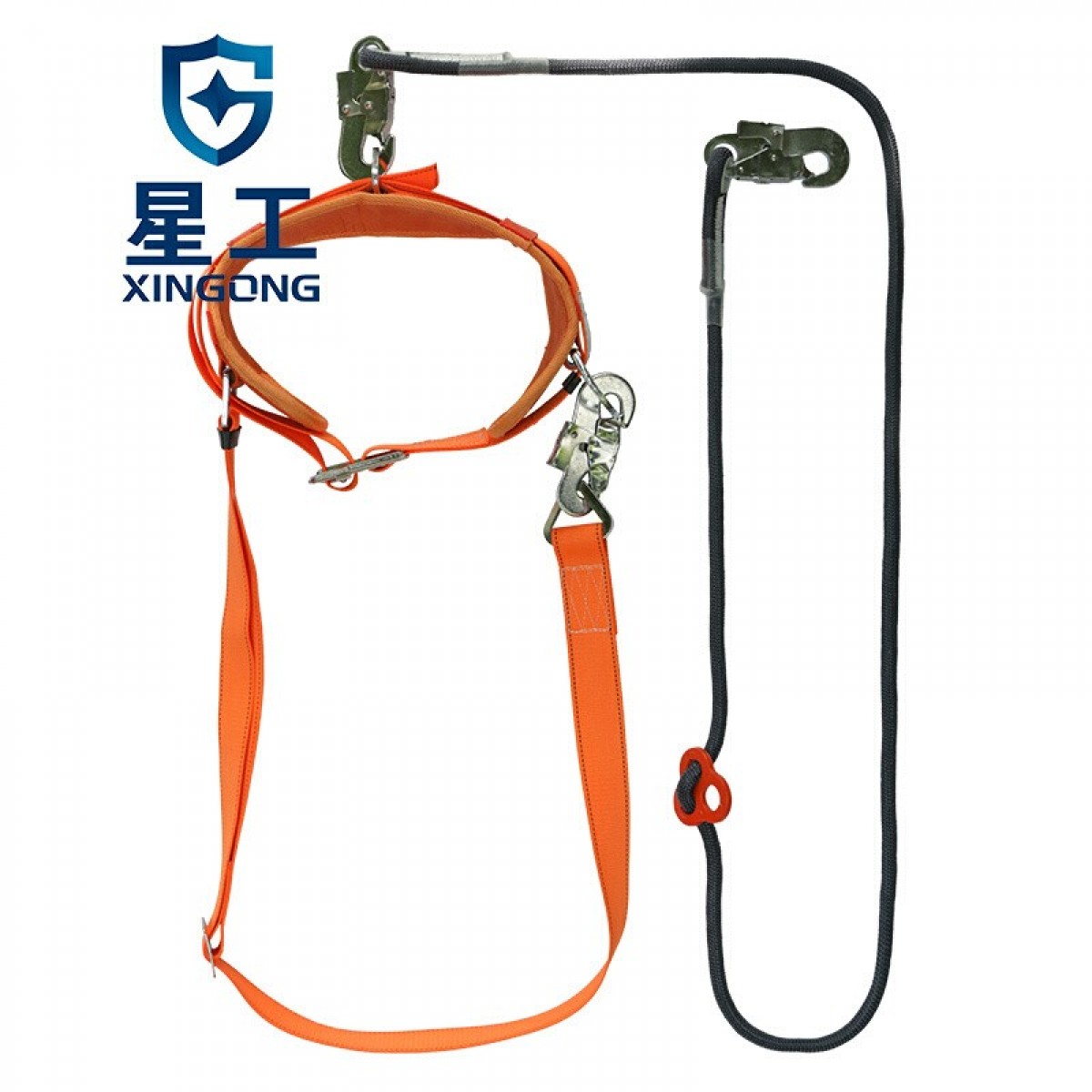 星工（XINGGONG）安全带 电工双保险电力腰式安全绳爬标绳建筑施工防坠落保险绳 XGD-6