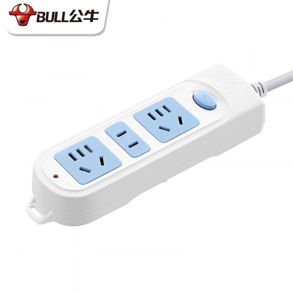 公牛（BULL）GN-606经典蓝白款排插排拖线板加长插线板长线多用功能电插板带线 3位总控开关 全长1.8米 单位：个 3个起订