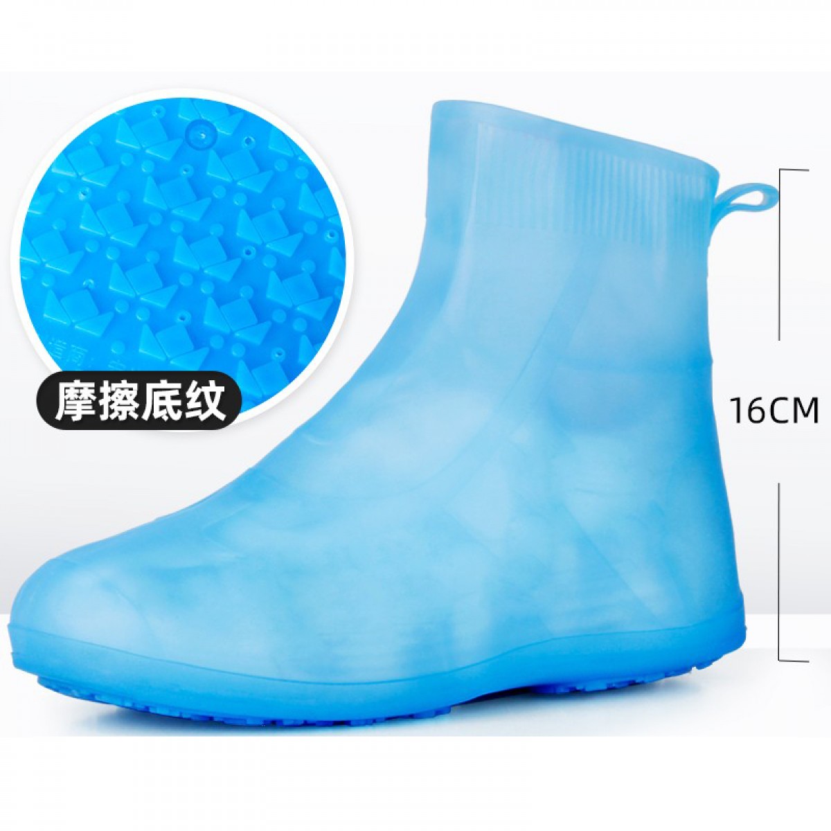 回力雨鞋套男女情侣款时尚便携防雨不易滑水鞋套户外耐磨胶鞋 HXL268 蓝色 XXL